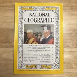 Vintage National Geographic May 1960 Eisenhower Air Force Art Discus Fish Ships